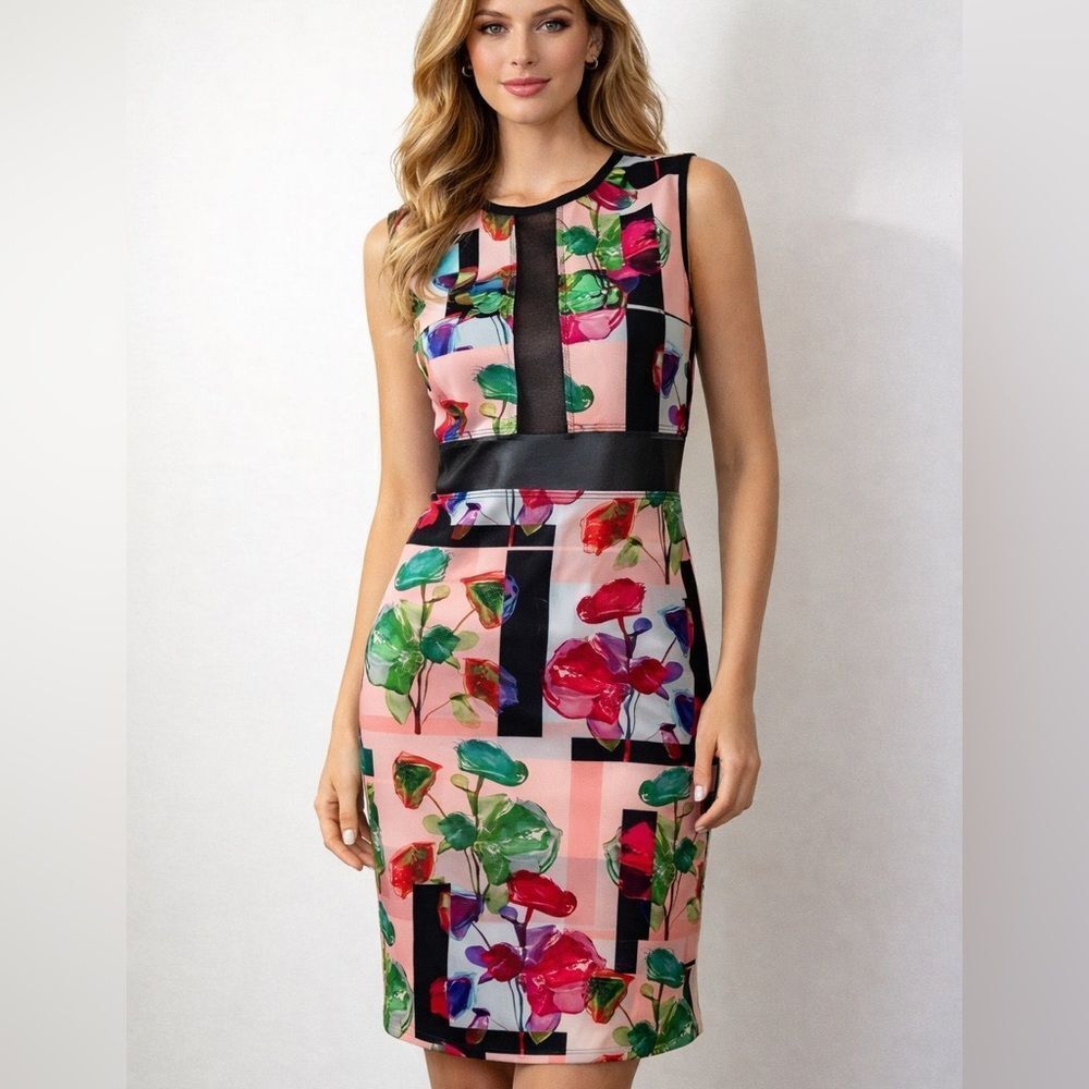 Clover Canyon Sheath Dress Floral Scuba Sz Small